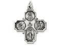 FJC Finejewelers Sterling Silver Antiqued 4-way Medal Pendant Necklace - Chain Included