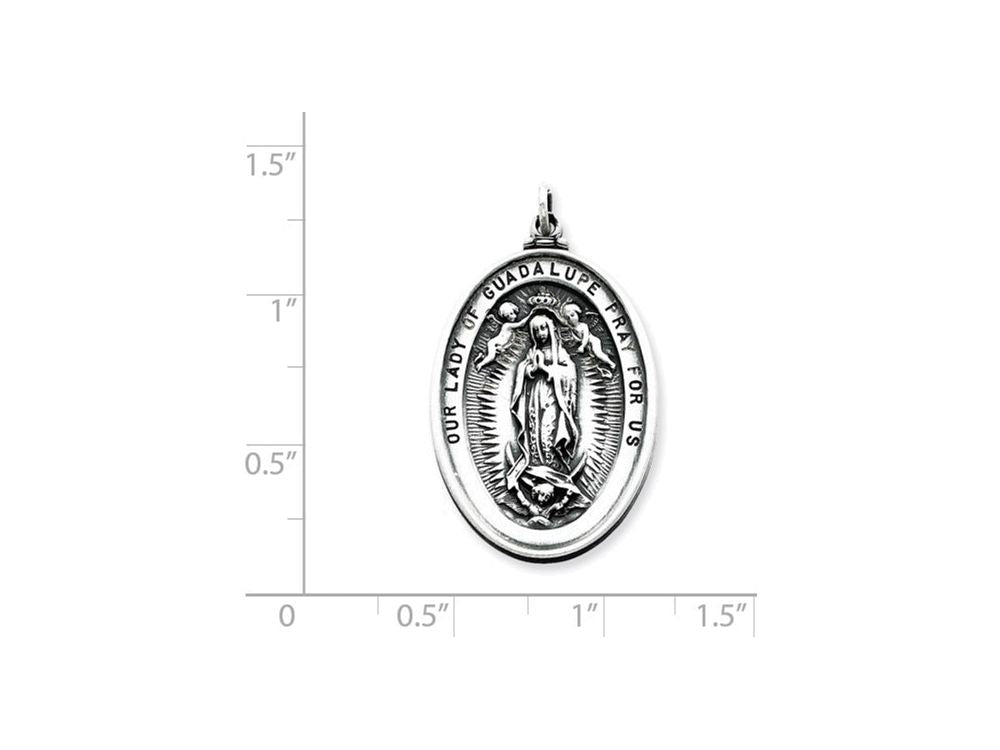 FJC Finejewelers Sterling Silver Our Lady Of Guadalupe Medal Pendant Necklace - Chain Included