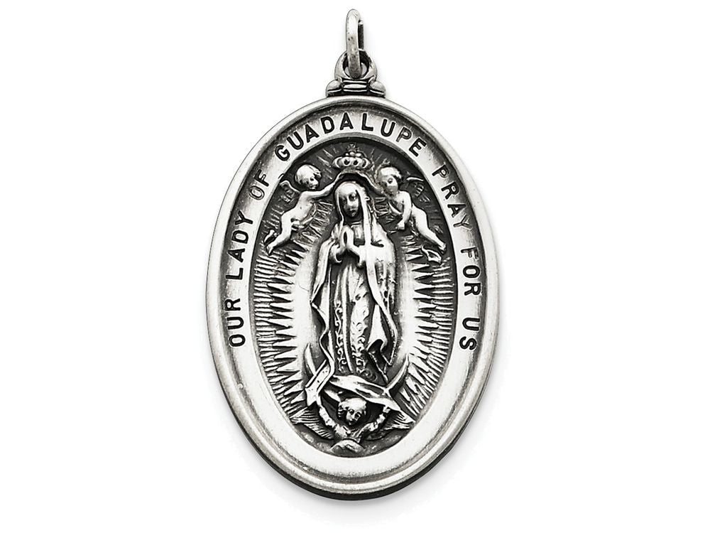 FJC Finejewelers Sterling Silver Our Lady Of Guadalupe Medal Pendant Necklace - Chain Included