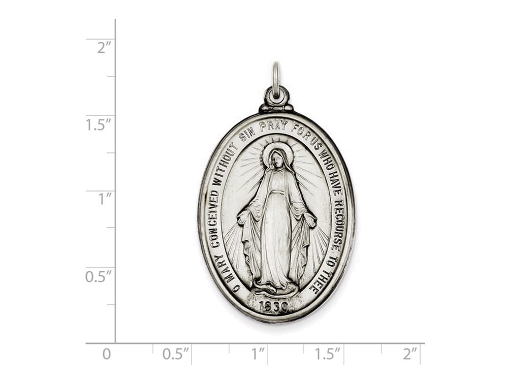 FJC Finejewelers Sterling Silver Antiqued Miraculous Medal Pendant Necklace - Chain Included