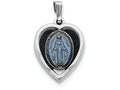 FJC Finejewelers Sterling Silver Miraculous Heart Medal Pendant Necklace - Chain Included
