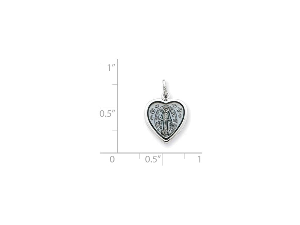 FJC Finejewelers Sterling Silver Miraculous Heart Medal Pendant Necklace - Chain Included