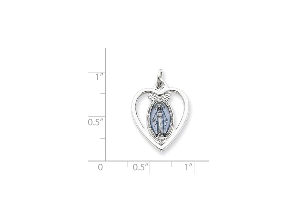 FJC Finejewelers Sterling Silver Miraculous Heart Medal Pendant Necklace - Chain Included