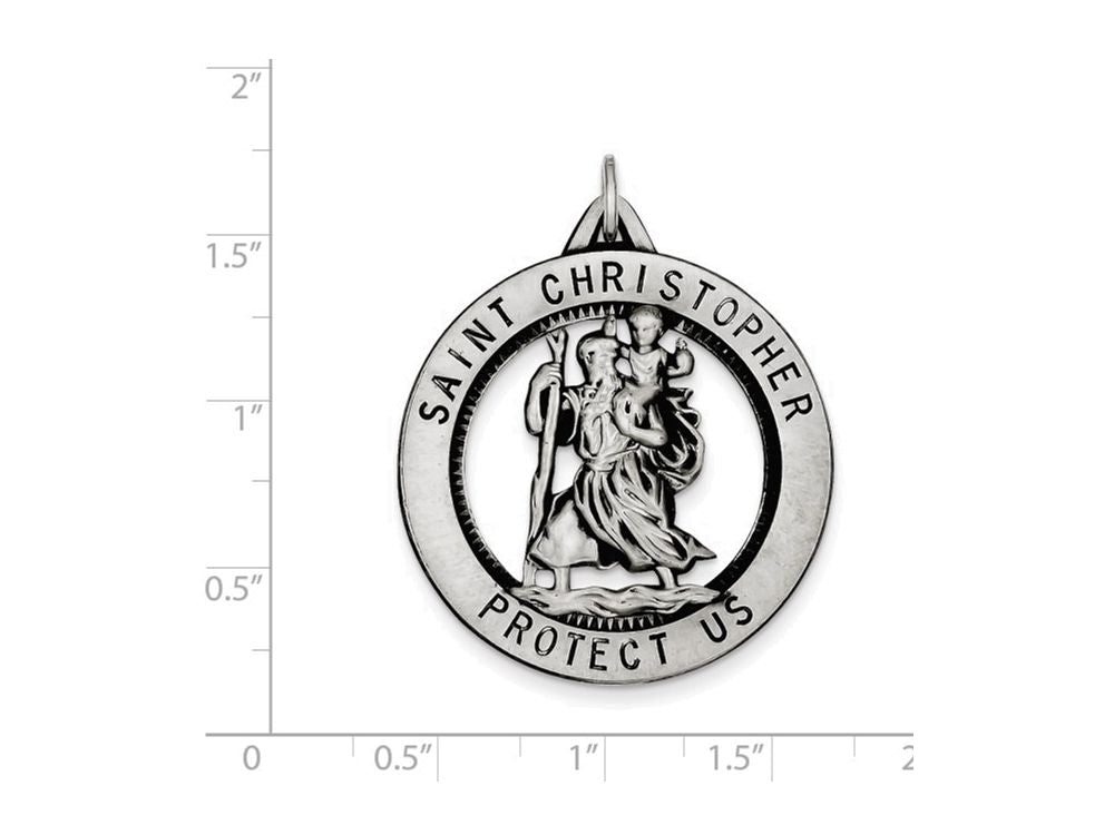 FJC Finejewelers Sterling Silver St. Christopher Medal Pendant Necklace - Chain Included