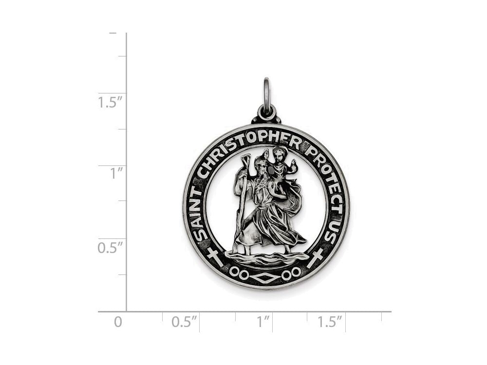 FJC Finejewelers Sterling Silver St. Christopher Medal Pendant Necklace - Chain Included