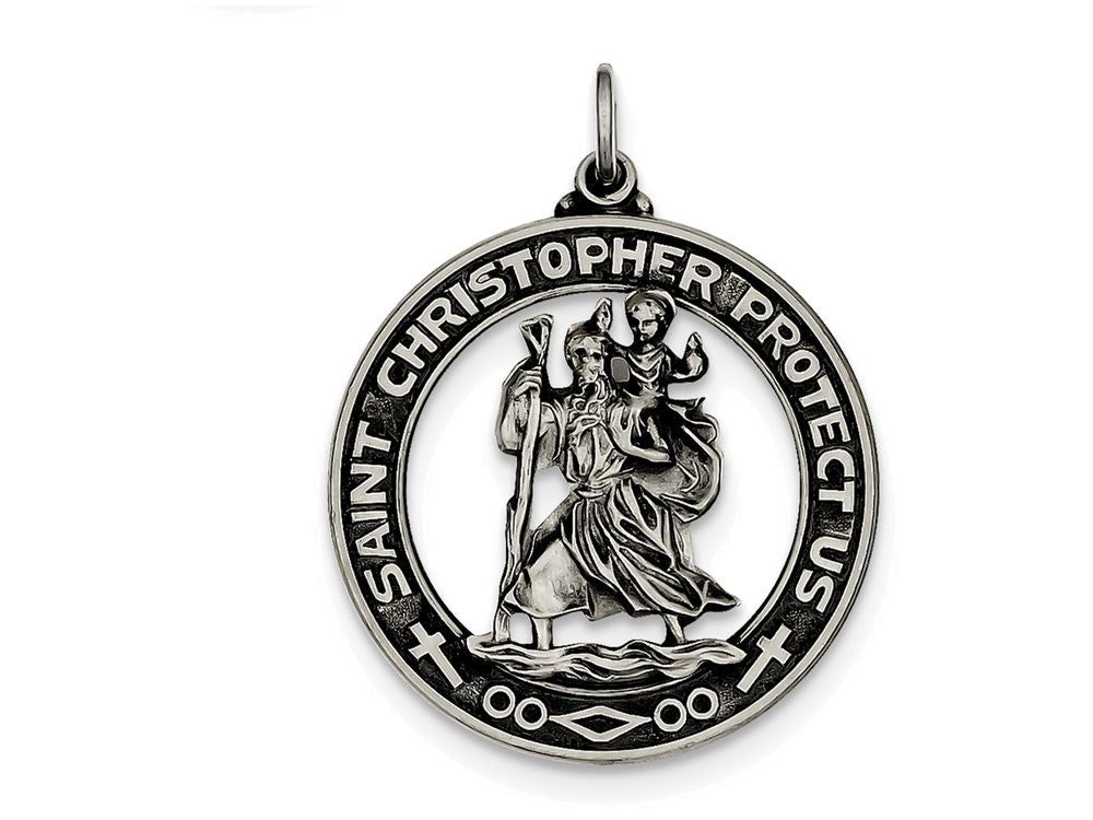 FJC Finejewelers Sterling Silver St. Christopher Medal Pendant Necklace - Chain Included