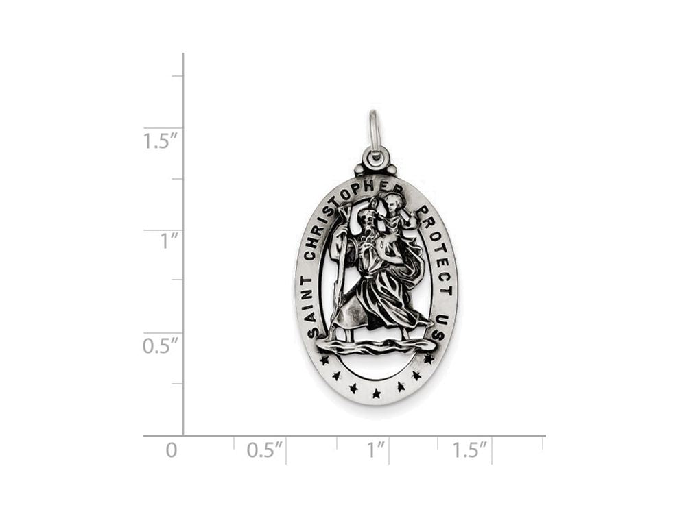 FJC Finejewelers Sterling Silver St.christopher Medal Pendant Necklace - Chain Included