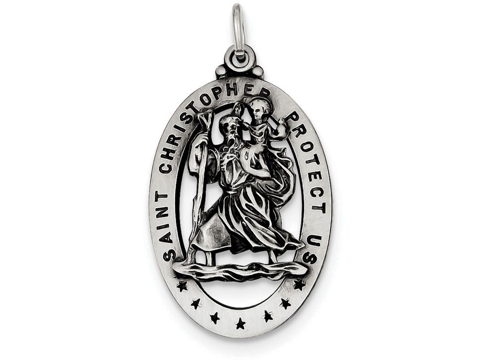 FJC Finejewelers Sterling Silver St.christopher Medal Pendant Necklace - Chain Included