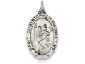FJC Finejewelers Sterling Silver St. Christopher Hockey Medal Pendant Necklace - Chain Included