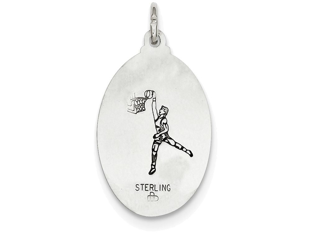 FJC Finejewelers Sterling Silver St. Christopher Basketball Medal Pendant Necklace - Chain Included