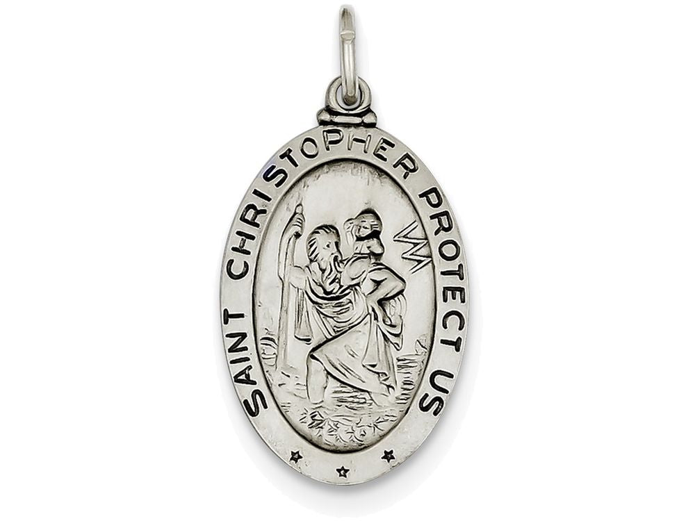 FJC Finejewelers Sterling Silver St. Christopher Baseball Medal Pendant Necklace - Chain Included