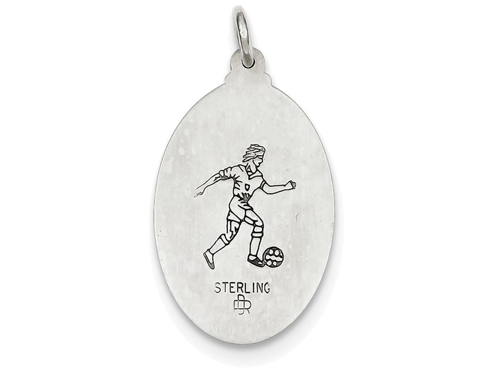 FJC Finejewelers Sterling Silver St.christopher Soccer Medal Pendant Necklace - Chain Included