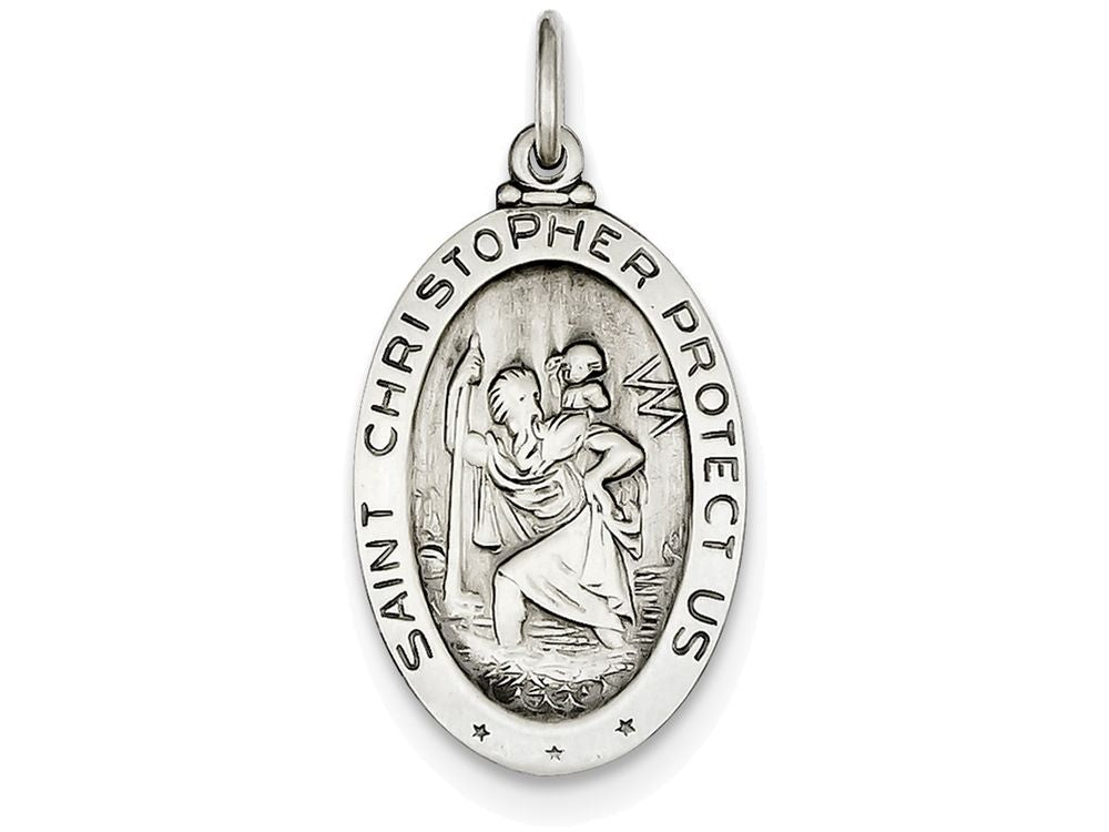 FJC Finejewelers Sterling Silver St.christopher Soccer Medal Pendant Necklace - Chain Included