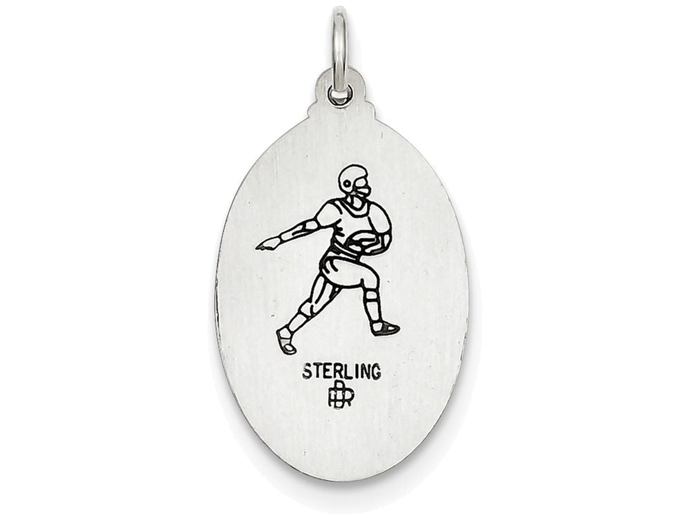 FJC Finejewelers Sterling Silver St.christopher Football Medal Pendant Necklace - Chain Included