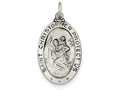 FJC Finejewelers Sterling Silver St.christopher Football Medal Pendant Necklace - Chain Included