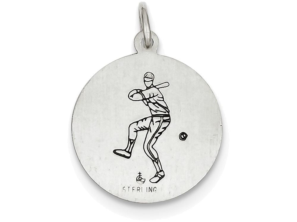 FJC Finejewelers Sterling Silver St. Christopher Baseball Medal Pendant Necklace - Chain Included
