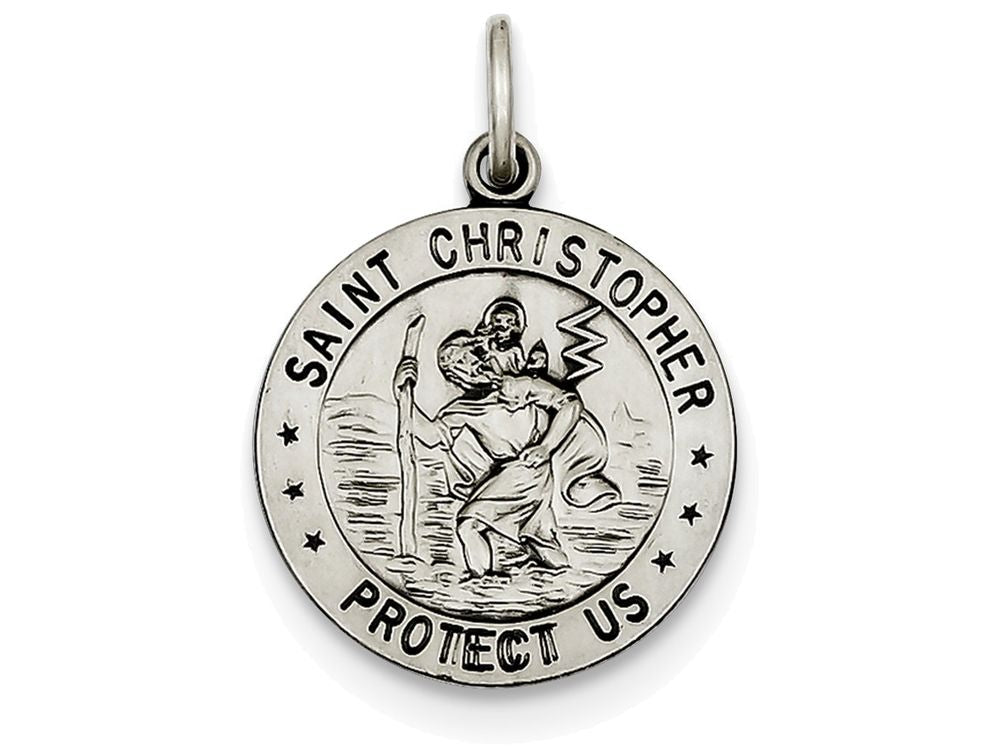 FJC Finejewelers Sterling Silver St. Christopher Baseball Medal Pendant Necklace - Chain Included