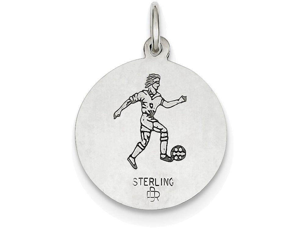 FJC Finejewelers Sterling Silver St. Christopher Soccer Medal Pendant Necklace - Chain Included