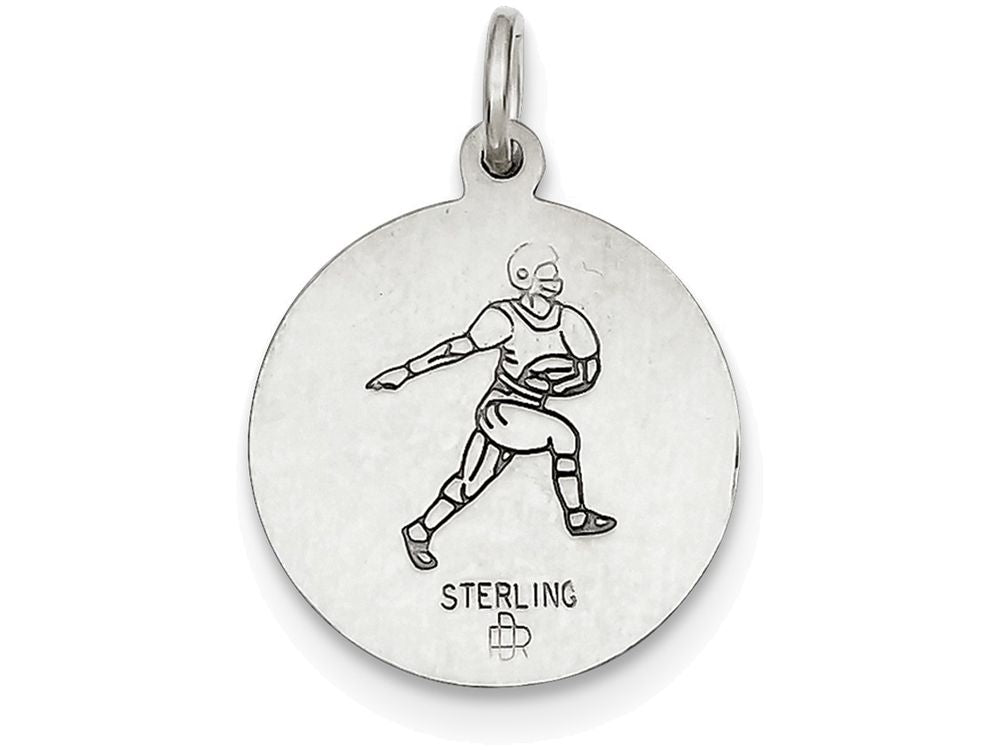FJC Finejewelers Sterling Silver St. Christopher Football Medal Pendant Necklace - Chain Included