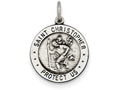 FJC Finejewelers Sterling Silver St. Christopher Football Medal Pendant Necklace - Chain Included