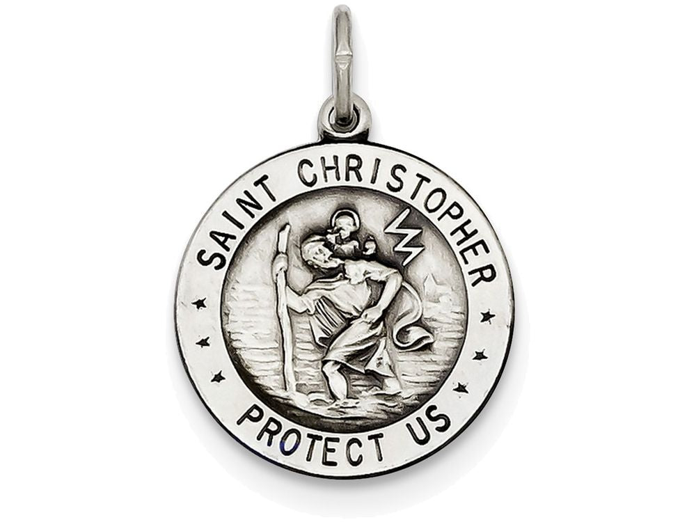 FJC Finejewelers Sterling Silver St. Christopher Football Medal Pendant Necklace - Chain Included