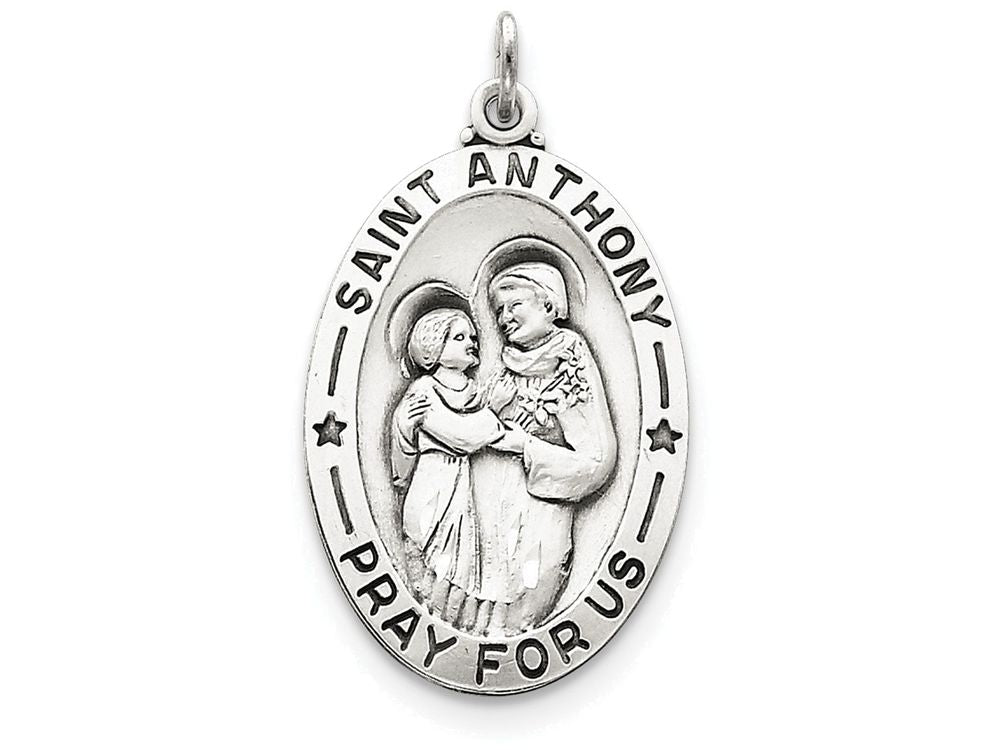 FJC Finejewelers Sterling Silver Antiqued Saint Anthony Medal Pendant Necklace - Chain Included