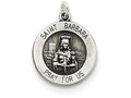 FJC Finejewelers Sterling Silver Antiqued Saint Barbara Medal Pendant Necklace - Chain Included
