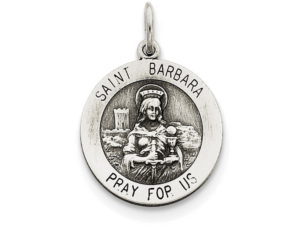 FJC Finejewelers Sterling Silver St. Barbara Medal Pendant Necklace - Chain Included