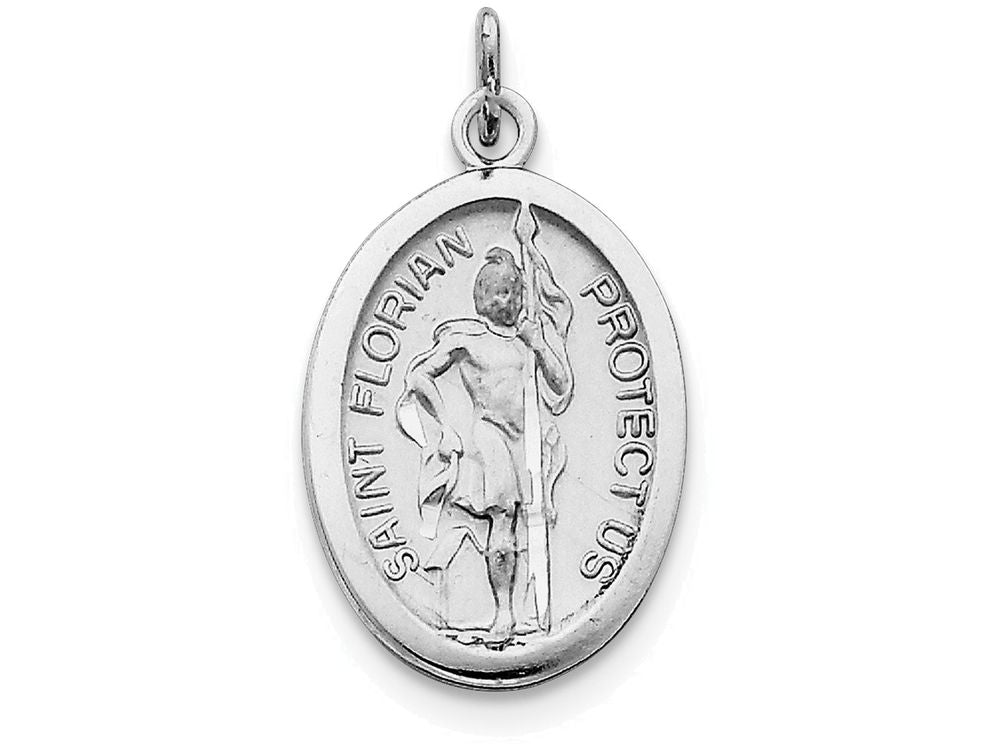 FJC Finejewelers Sterling Silver Saint Florian Medal Pendant Necklace - Chain Included
