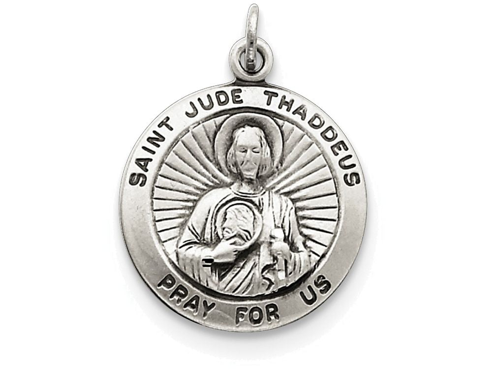 FJC Finejewelers Sterling Silver Saint Jude Thaddeus Medal Pendant Necklace - Chain Included