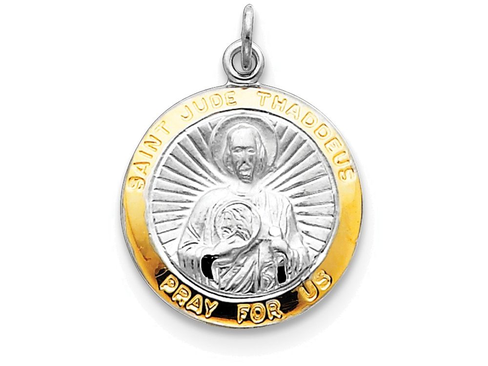 FJC Finejewelers Sterling Silver Saint Jude Thaddeus Medal Pendant Necklace - Chain Included