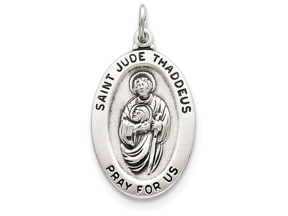 FJC Finejewelers Sterling Silver Saint Jude Thaddeus Medal Pendant Necklace - Chain Included