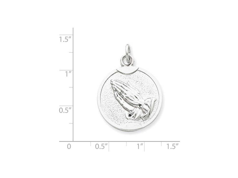 FJC Finejewelers Sterling Silver Praying Hands Medal Pendant Necklace - Chain Included