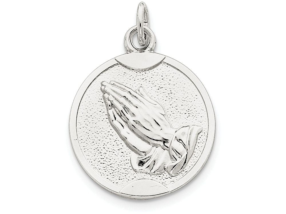 FJC Finejewelers Sterling Silver Praying Hands Medal Pendant Necklace - Chain Included