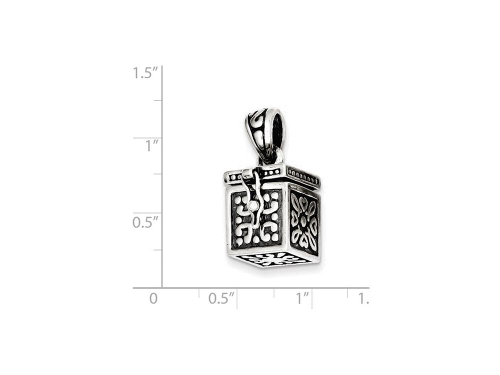 FJC Finejewelers Sterling Silver Square Prayer Box Pendant Necklace - Chain Included