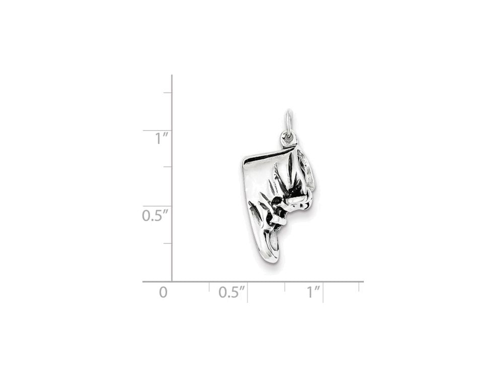 FJC Finejewelers Sterling Silver Antiqued Baby Shoe Pendant Necklace - Chain Included