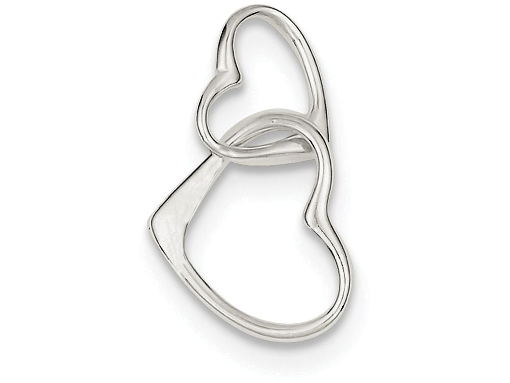FJC Finejewelers Sterling Silver Double Heart Pendant Necklace - Chain Included