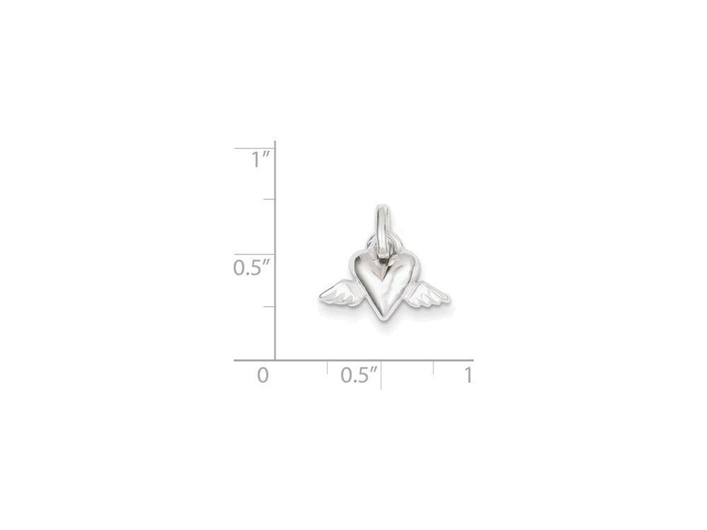 FJC Finejewelers Sterling Silver Heart W/wings Charm