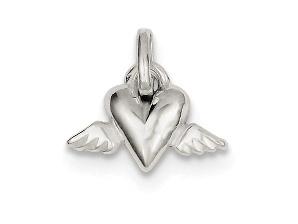 FJC Finejewelers Sterling Silver Heart W/wings Charm