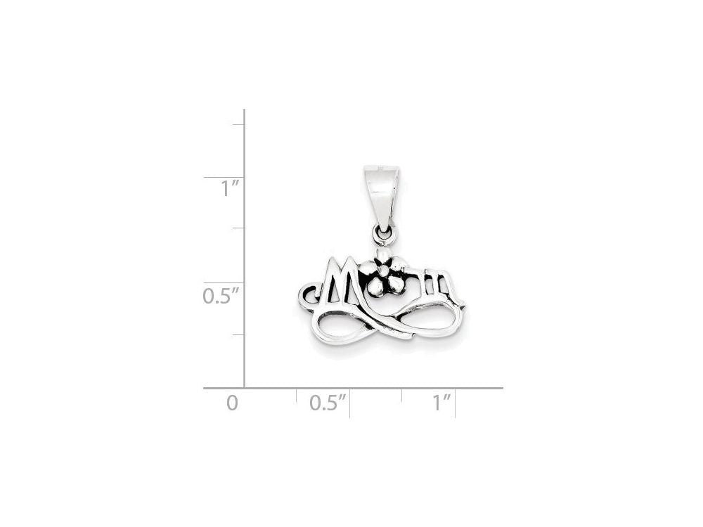 FJC Finejewelers Sterling Silver Antiqued Mom Charm