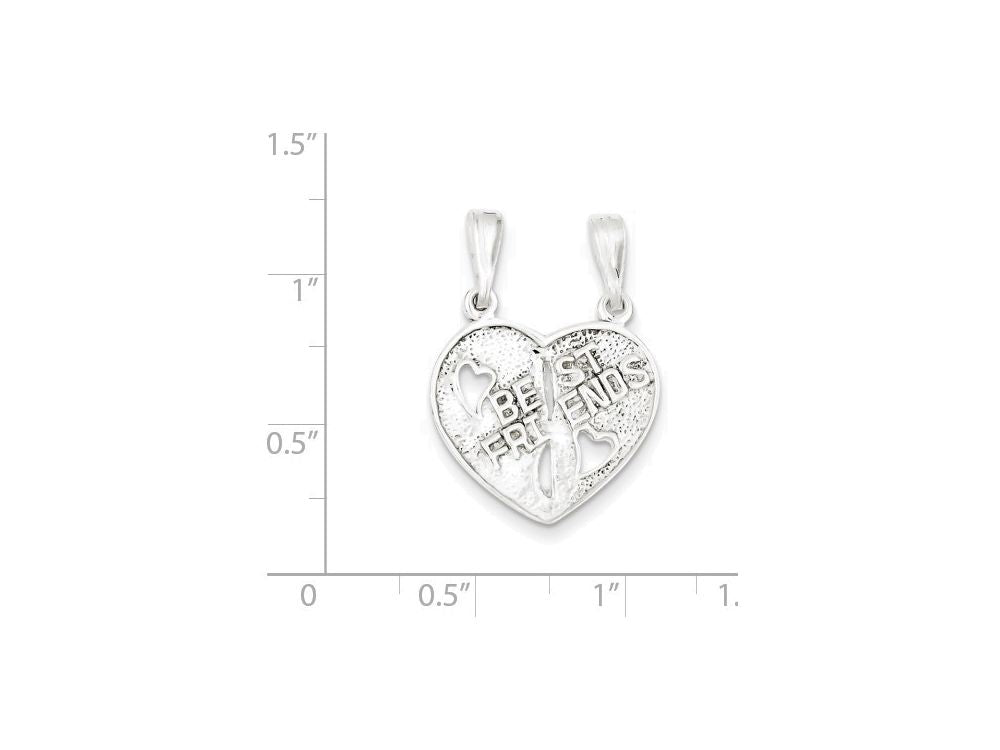 FJC Finejewelers Sterling Silver Best Friends Break Apart Heart Charm