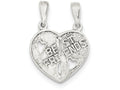 FJC Finejewelers Sterling Silver Best Friends Break Apart Heart Charm