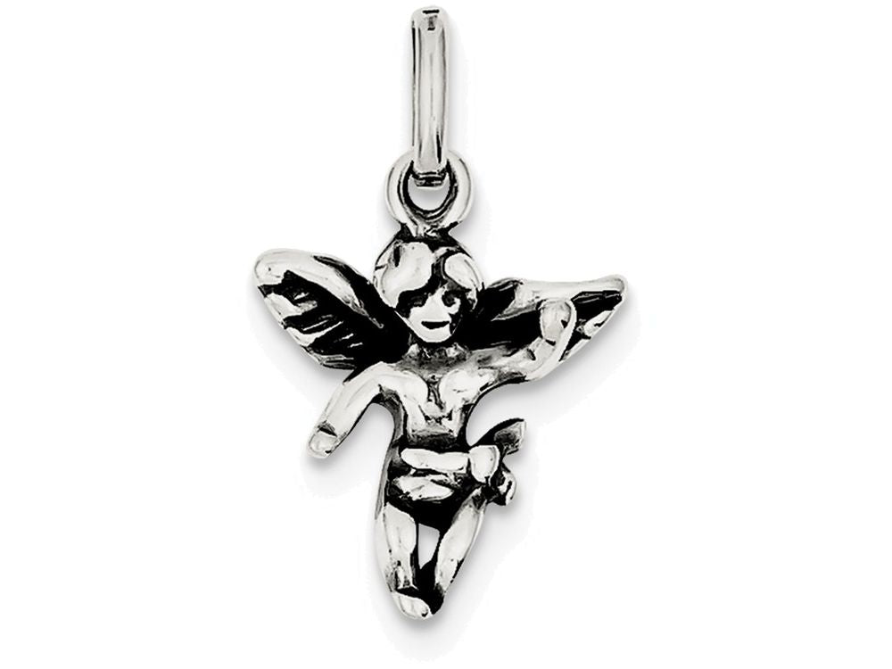 FJC Finejewelers Sterling Silver Antiqued Angel Charm