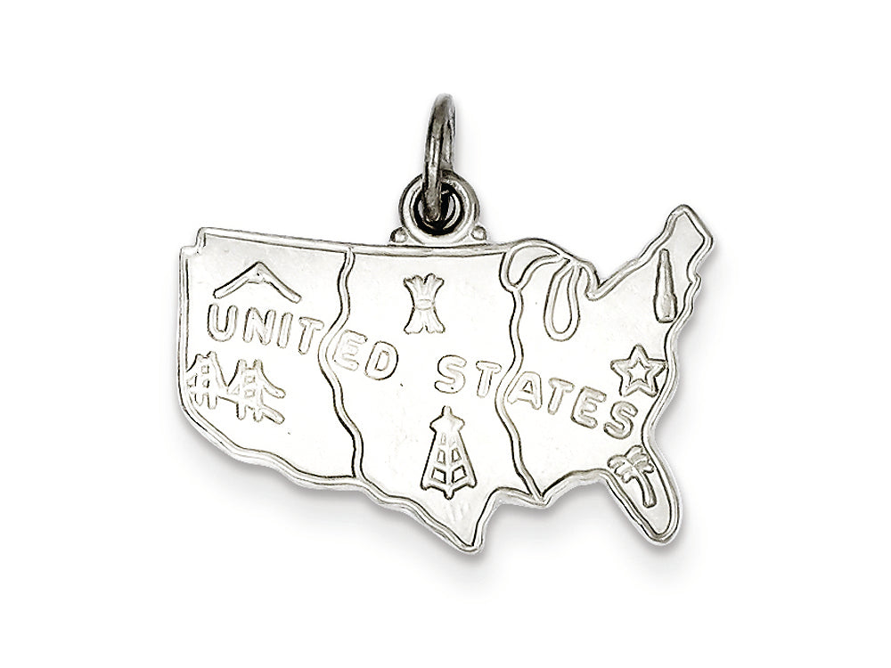 FJC Finejewelers Sterling Silver United States Charm