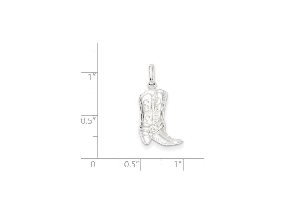 FJC Finejewelers Sterling Silver Cowboy Boot Charm