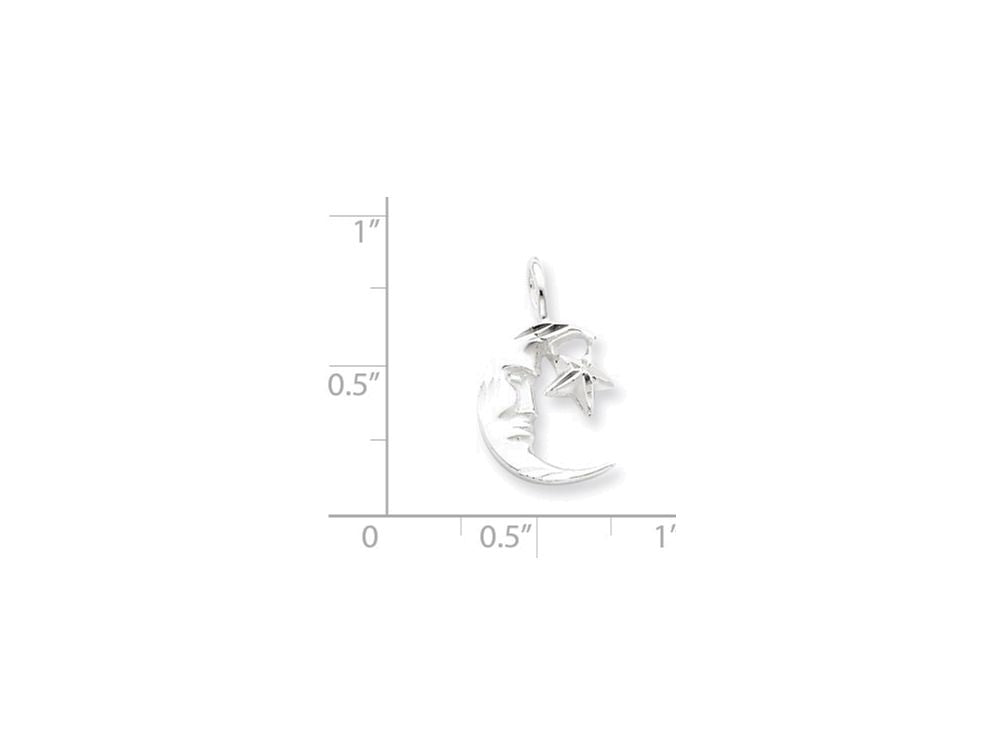 FJC Finejewelers Sterling Silver Moon W/star Charm