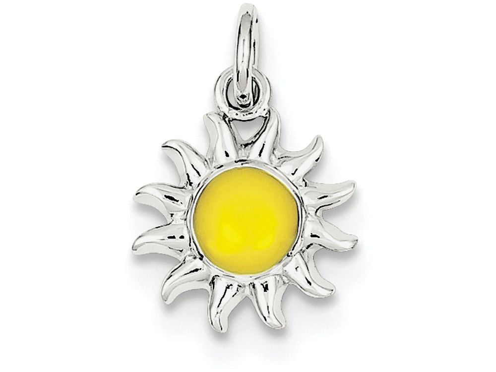 FJC Finejewelers Sterling Silver Yellow Sun Charm