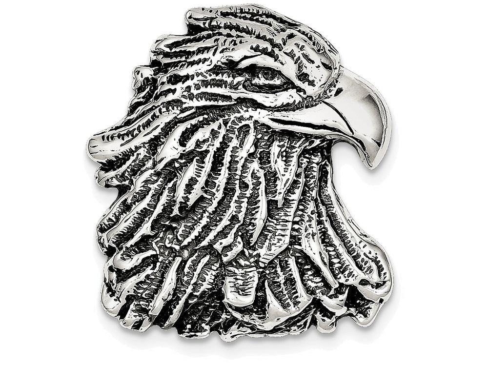 FJC Finejewelers Sterling Silver Antiqued Eagle Head Pendant Necklace - Chain Included