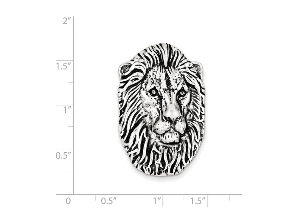 FJC Finejewelers Sterling Silver Antiqued Lion Head Pendant Necklace - Chain Included
