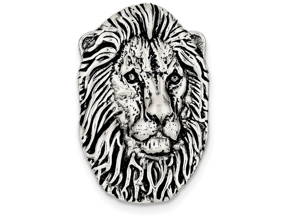 FJC Finejewelers Sterling Silver Antiqued Lion Head Pendant Necklace - Chain Included